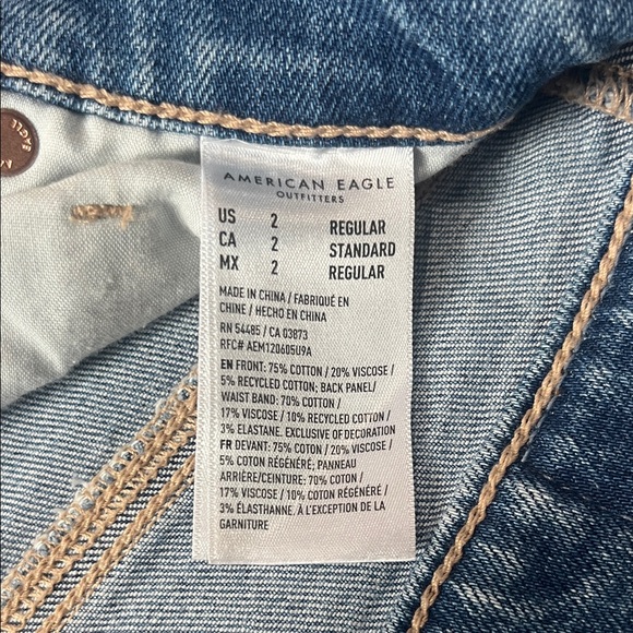 American Eagle Outfitters Women's High Rise Distressed Jeans - Blue - Picture 5 of 8